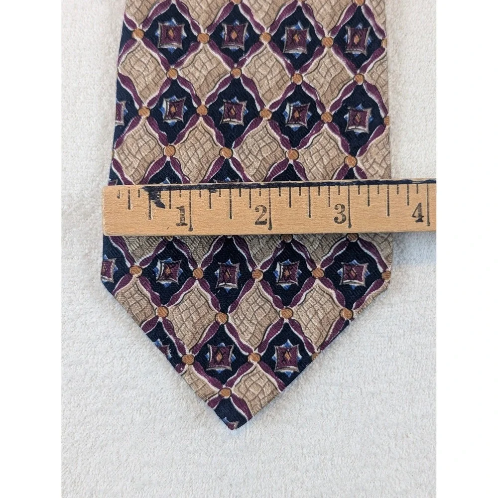 IKE‎ BEHAR NEW YORK Silk Necktie Mens Geometric Pattern Made in Italy